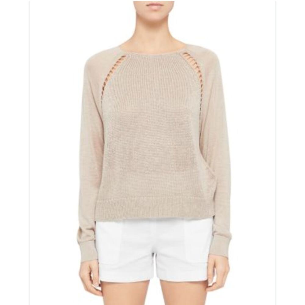 Theory Linen Sag Harbor Linen Viscose Summer Lightweight Sweater Small